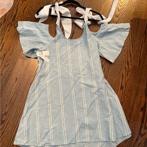Abound Blue Ruffled Tie Front Sundress